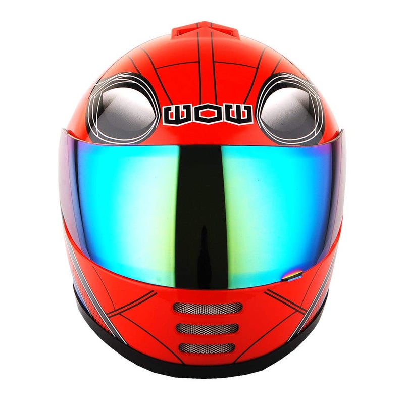 WOW Motorcycle Full Face Helmet Street Bike BMX MX Youth Kids Spider Red - Image 3
